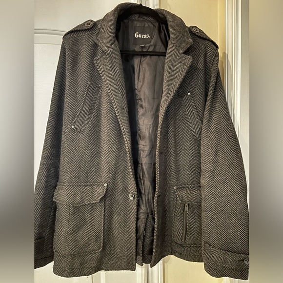 Guess Other - Guess Large Gray wool Blend light jacket